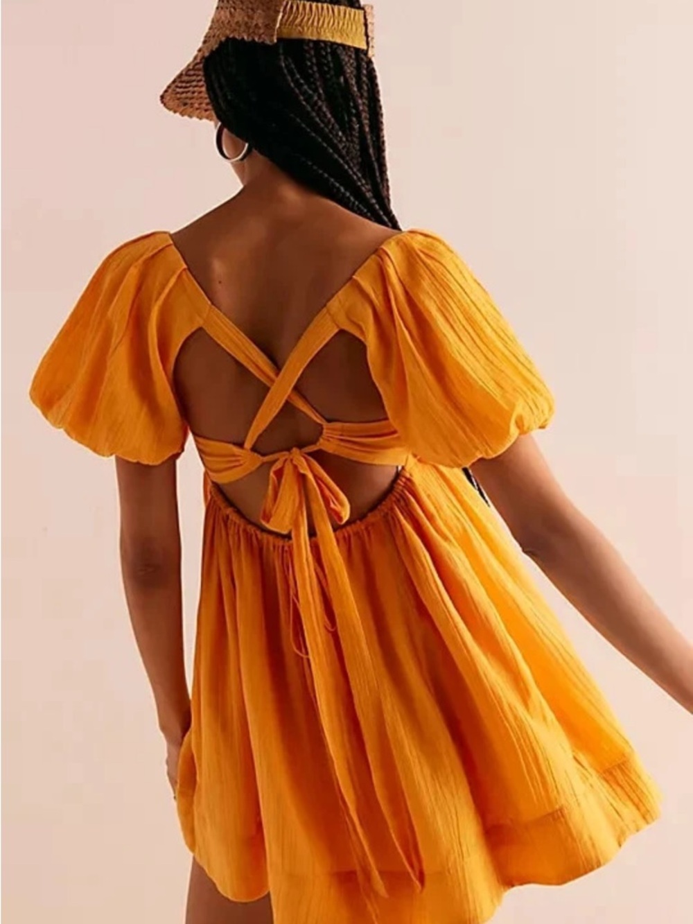 Free People Marina Mini Dress Casual Endless Summer Pleated Size L - Picture 3 of 5